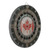 Industrielle kanadische Flaggen-Disc-Stahlgraphik Dartscheibe (Vorderseite Links)