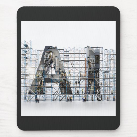 Industrielle Letterform – KI Mousepad (Vorne)