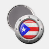 Industrielle Puerto-Rico-Fahne Magnet (Vorderseite/Rückseite)