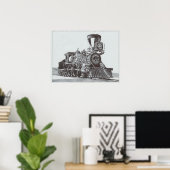 "Industrielle Revolution" zeichn der Lokomotive Poster (Heimbüro)