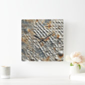 Industrielle Sci-Fi Metallstruktur Quadratische Wanduhr (Zuhause)