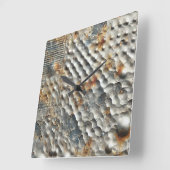 Industrielle Sci-Fi Metallstruktur Quadratische Wanduhr (Winkel)