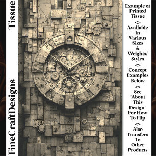 Industrielle Sepia-Steampunk-Uhr CZ1S Decoupage Seidenpapier