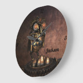 Industrielle Steampunk-Eule und Eier Große Uhr (Winkel)