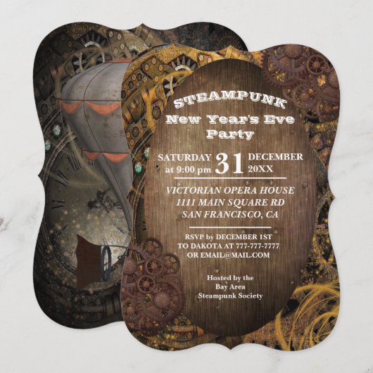 Industrielle Steampunk-Party Einladung (Vorne/Hinten)
