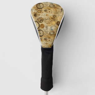 Industrielle Steampunk-Uhr Sepia-Messing Golf Headcover