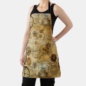 Industrielle Steampunk-Uhr Sepia-Messing Schürze (InSitu)