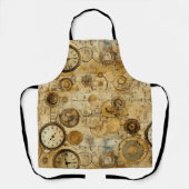 Industrielle Steampunk-Uhr Sepia-Messing Schürze (Vorderseite)
