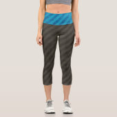 Industrielle Streifen für Blau und Stahl Capri Leggings (Vorderseite)