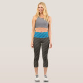 Industrielle Streifen für Blau und Stahl Capri Leggings (Vorderseite)