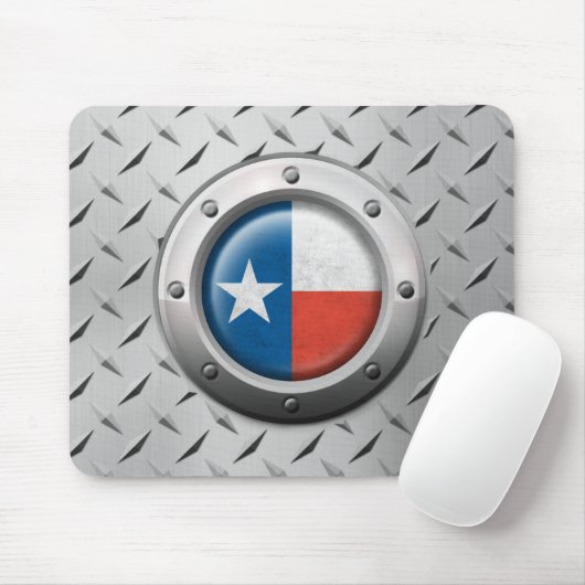 Industrielle Texas-Flagge mit Stahlgraphik Mousepad (Mit Mouse)