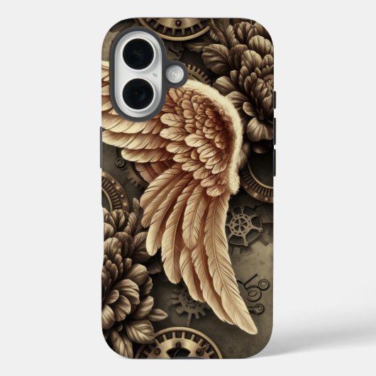Industrielle Träume mit floralen Wings Case-Mate iPhone Hülle (Rückseite)