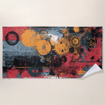 Industrielle Zahnrad-Collage Urbane Grunge-Kunst