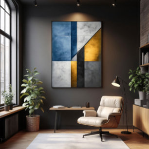 Industrieller abstrakter geometrischer Block Leinwanddruck