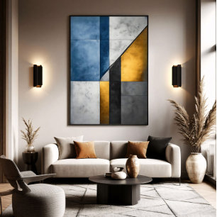 Industrieller abstrakter geometrischer Block Poster