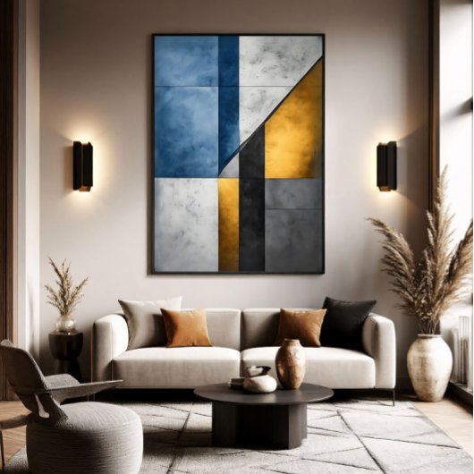 Industrieller abstrakter geometrischer Block Poster