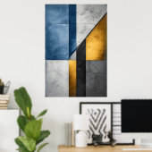Industrieller abstrakter geometrischer Block Poster (Heimbüro)