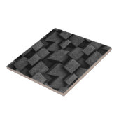 Industrieller Brutalist Stone Schwarz Silber Fliese (Seite)