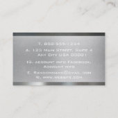 Industrieller Mesh Metallischer Edelstahl Visitenkarte (Rückseite)