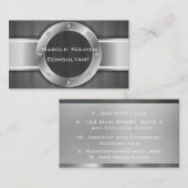 Industrieller Mesh Metallischer Edelstahl Visitenkarte (Vorne/Hinten)