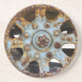 Industrieller Rost: Speichen Sandstein Untersetzer (Vorne)