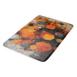 Industrielles abstraktes Sechseck & Grunge-Spritze Badematte