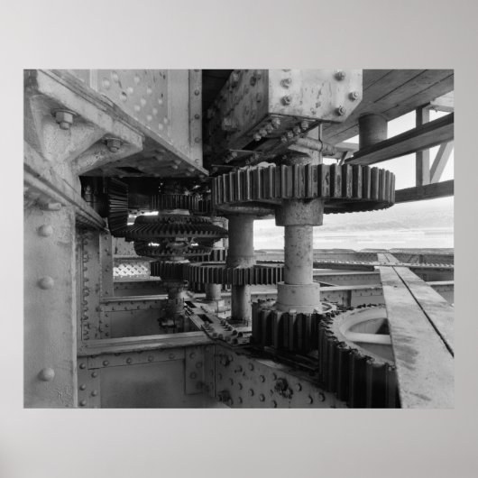Industrielles Foto - Eisenbahnbrücke Drehgetriebe Poster (Vorne)