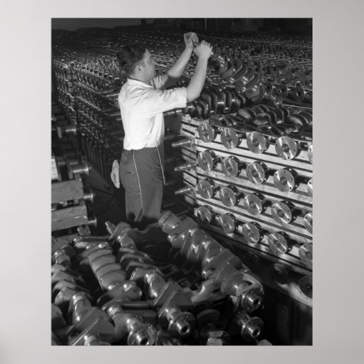 Industrielles Foto - Kurbelwellen der halben Strec Poster (Vorne)