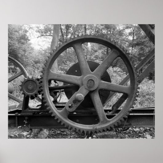 Industrielles Foto - Ölpumpen Jack Reduktionsgetri Poster (Vorne)