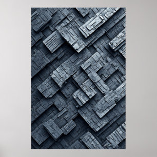 Industrielles geometrisches Betondesign Poster