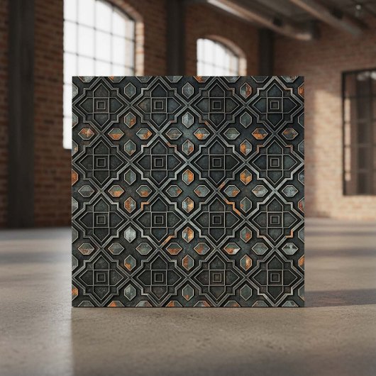 Industrielles geometrisches Muster #2 ID1227 Fliese