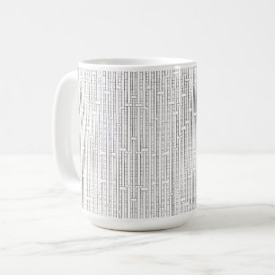 Industrielles Gitter-Schwarz-Weiß Moderne Geometri Kaffeetasse