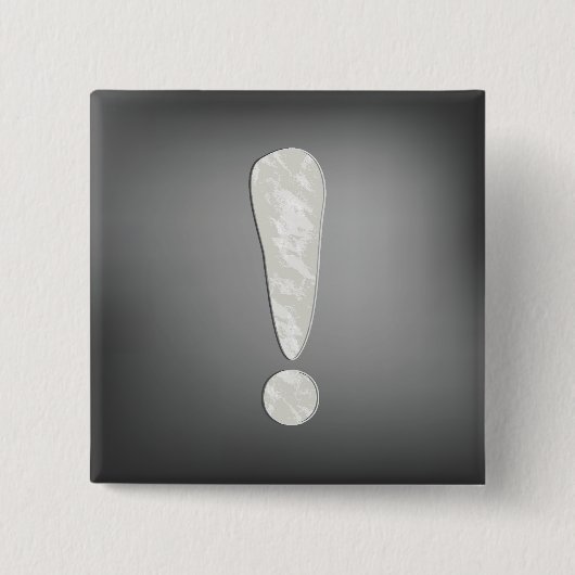 Industrielles Grunge-Ausrufezeichen-Symbol Button (Vorderseite)