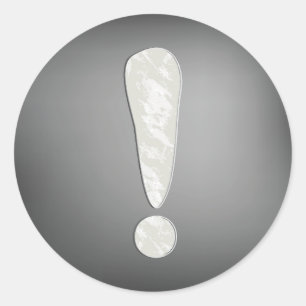 Industrielles Grunge-Ausrufezeichen-Symbol Runder Aufkleber