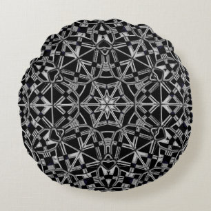Industrielles Mandala Rundes Kissen