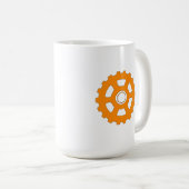 Industrielles oranges Zahnrad Kaffeetasse (VorderseiteRechts)