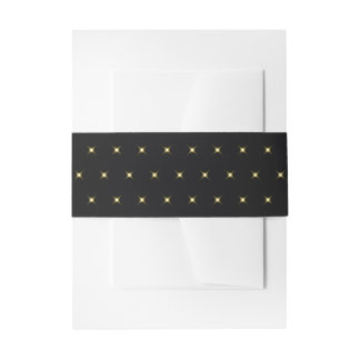 Industrielles Schwarz Gold Twinkle Lights Muster Einladungsbanderole