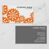 Industrieräder - Orange und Weiß Visitenkarte (Vorne/Hinten)