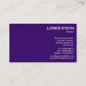 Industrieräder - tief Lila und weiß Visitenkarte (Rückseite)