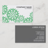 Industrieräder - verblasste grün und weiß visitenkarte (Vorne/Hinten)