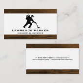 Industriereiniger | Holzschnitt-Visitenkarte Visitenkarte (Vorne/Hinten)