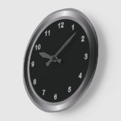 Industriestahl und Schwarzweißdruck Große Wanduhr (Winkel)