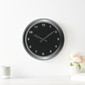 Industriestahl und Schwarzweißdruck Große Wanduhr (Zuhause)