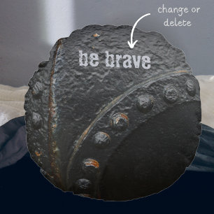 Industriestandstil aus Schwarzmetall Rundes Kissen