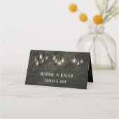 Industriesteine, Edison Lights Lässige Typografie Platzkarte (Rückseite)