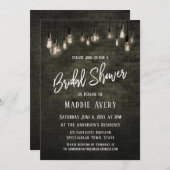 Industriesteine mit Edison Lights Brautparty Einladung (Vorne/Hinten)