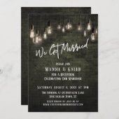 Industriesteine mit Edison Lights Wir Got Verheira Einladung (Vorne/Hinten)