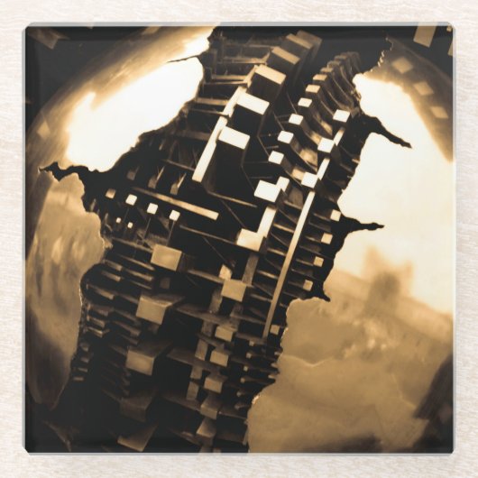 Industriestrahl Glasuntersetzer (Vorderseite)