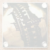 Industriestrahl Glasuntersetzer (Rückseite)