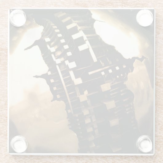 Industriestrahl Glasuntersetzer (Rückseite)